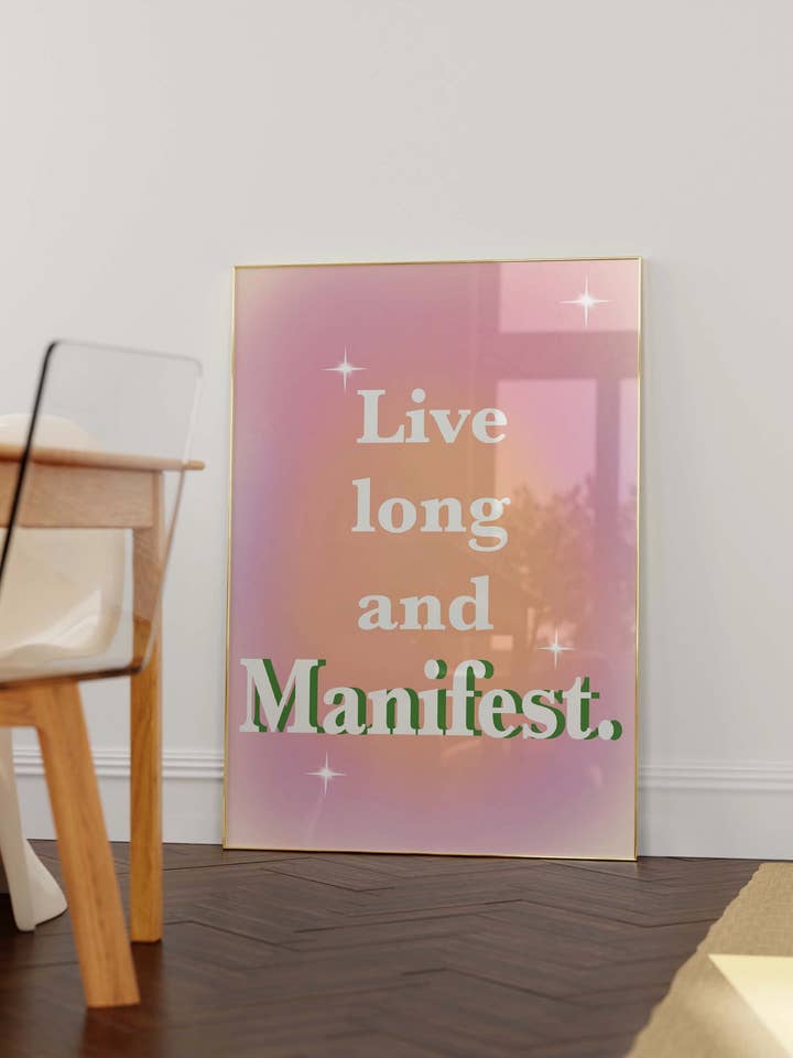 Vivi a lungo e manifesta amore per te stesso Stampa d'Arte per la vendita all'ingrosso da parte di My own Bohome