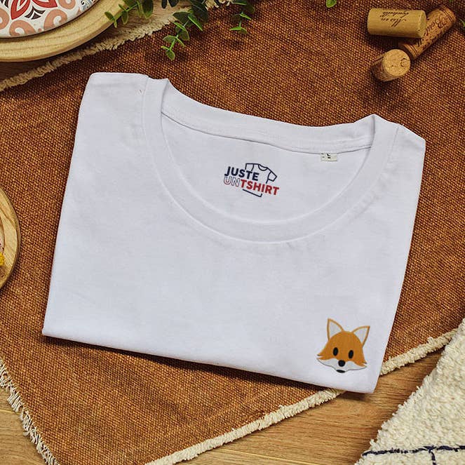Embroidered T-shirt - Fox for wholesale by Juste un t-shirt