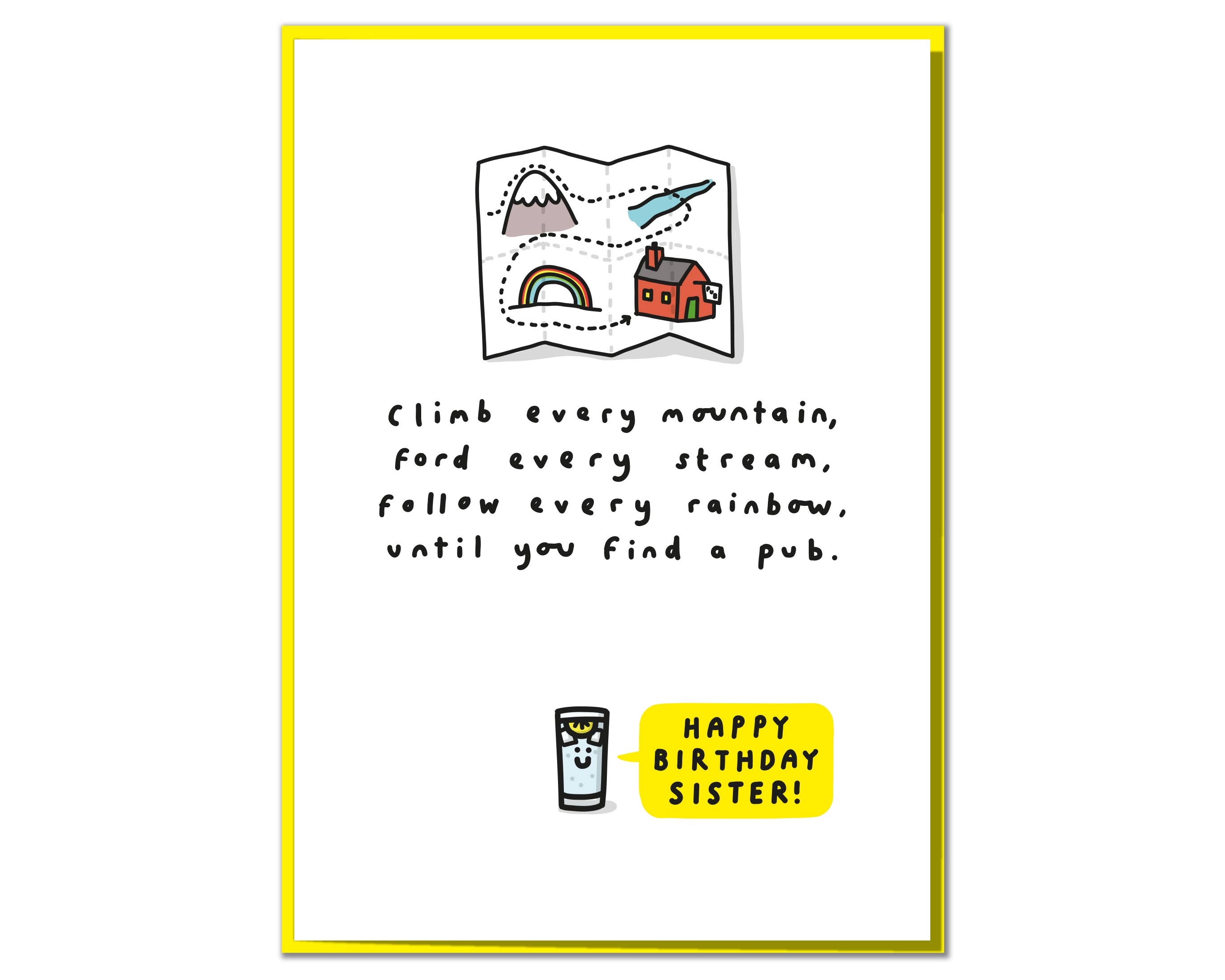 Mungo And Shoddy – wholesale Birthday card – Climb Every Mountain Sister. Funny Birthday Card0