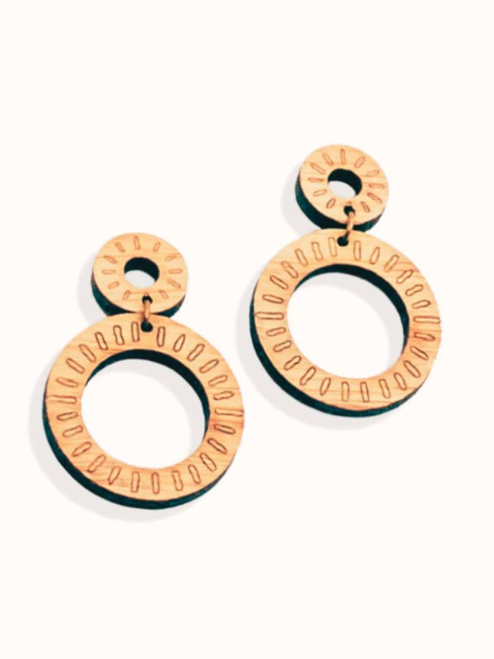 Circle Minimalist Bamboo Earrings | Jade Sun Rays for wholesale by Wild Cloud