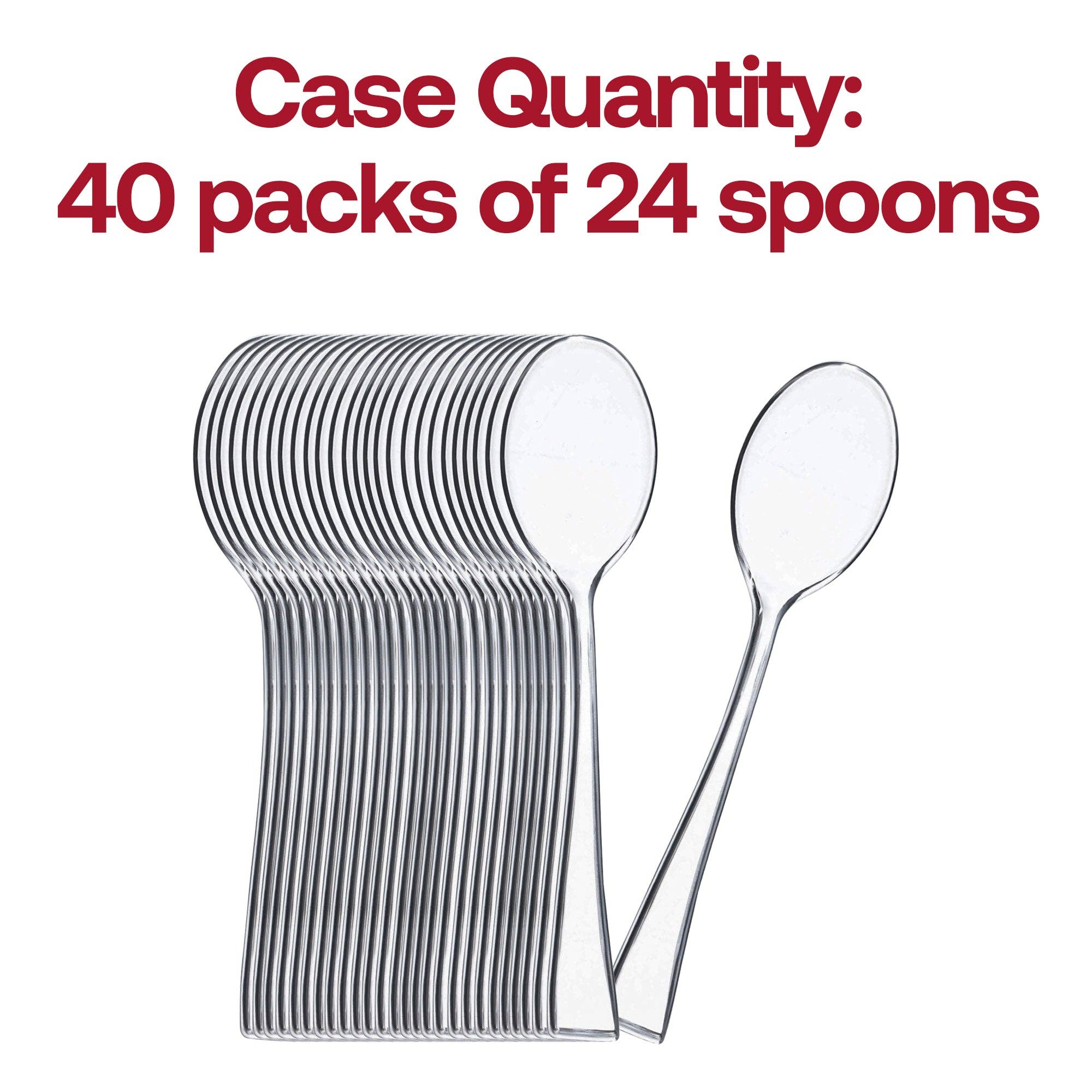 Smarty had a Party - Wholesale Disposable Tableware Pack - Clear Mini Plastic Disposable Tasting Spoons - 24 pcs3