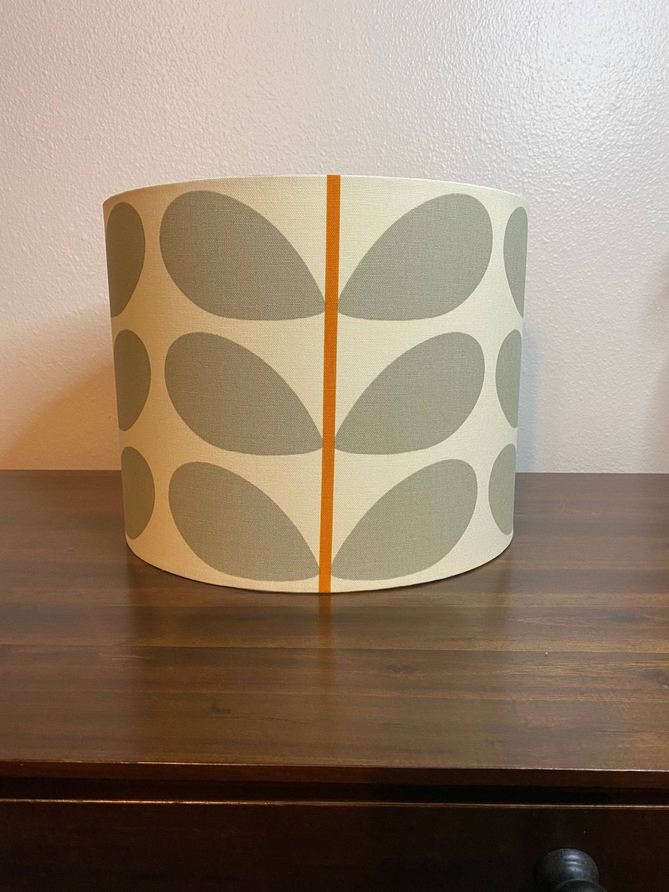 LouSeal Handmade Lampshades - Wholesale Lamp Shade - Orla Kiely Warm Gray & Orange Handmade Lampshade6