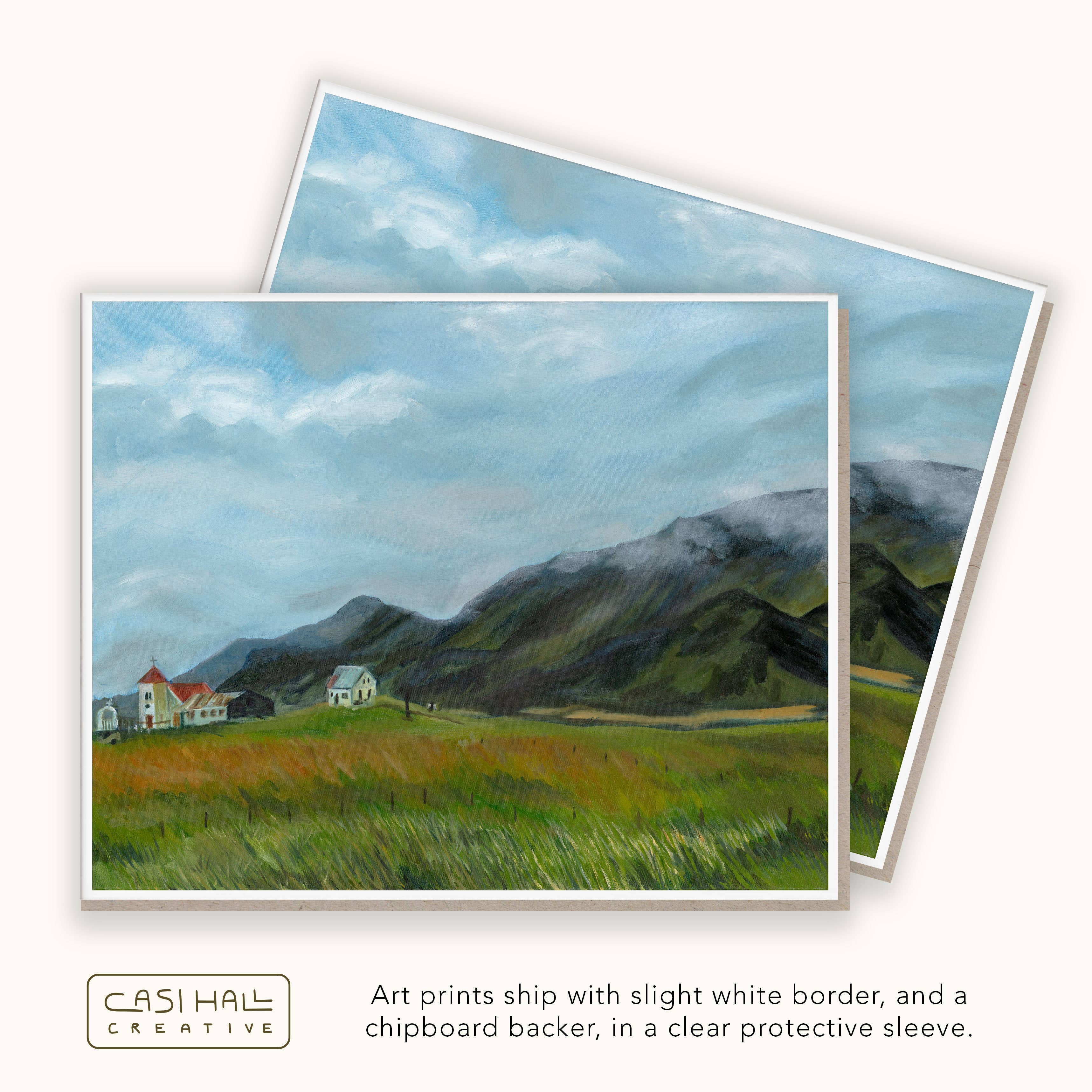 Omie Oh My! - Wholesale Art Print - Icelandic Village Landscape Fine Art Print2