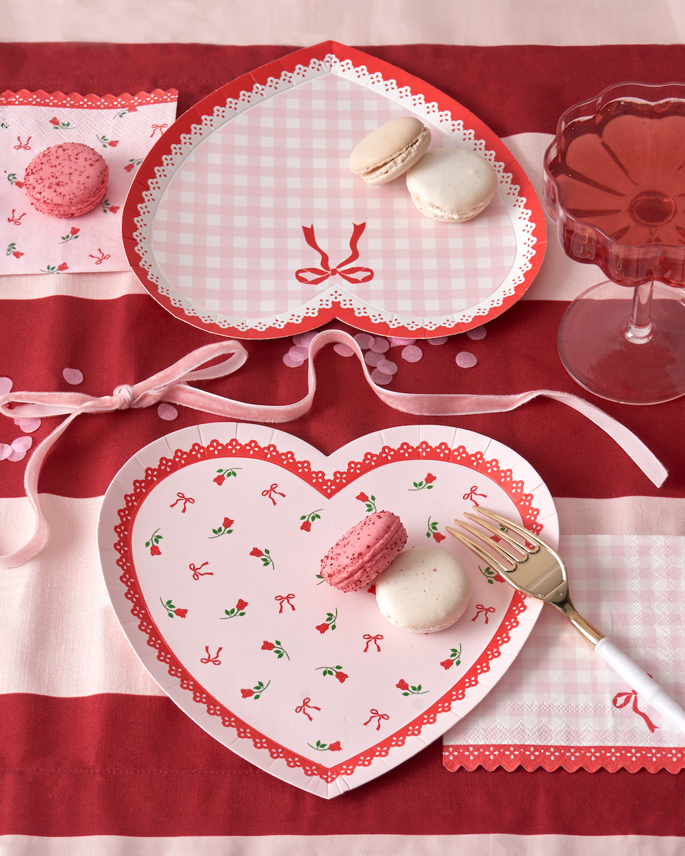 Harlow & Grey – Engroshandel Engangsserviet – Sød Gingham - Cocktailservietter1