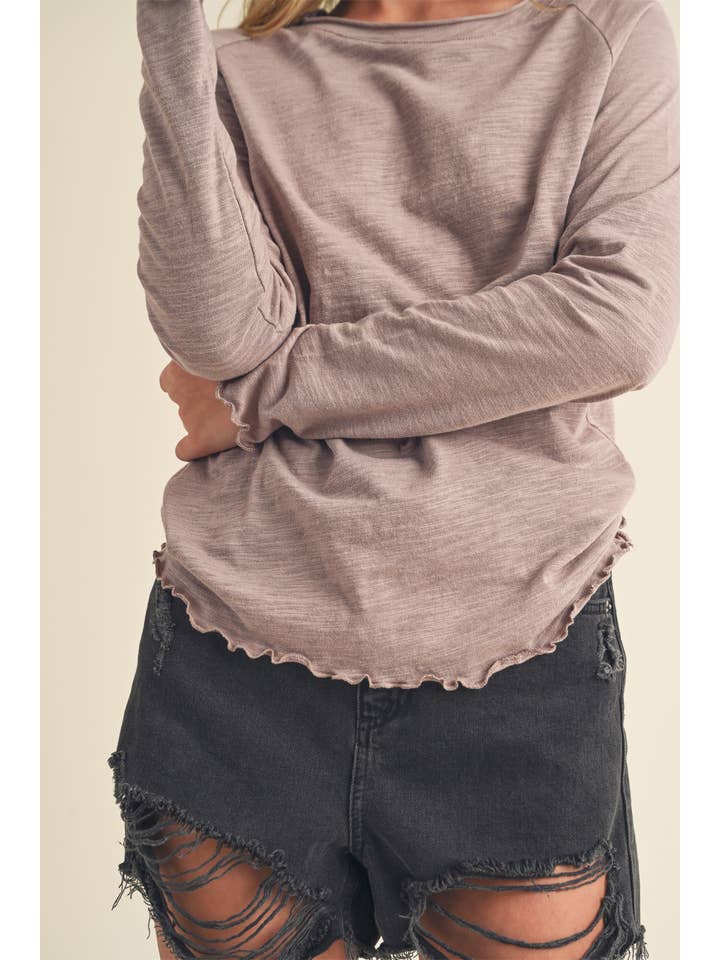 AEMI + CO - Wholesale T-Shirt - Women's - 8288DN Gwen Baby Long Sleeve Top45