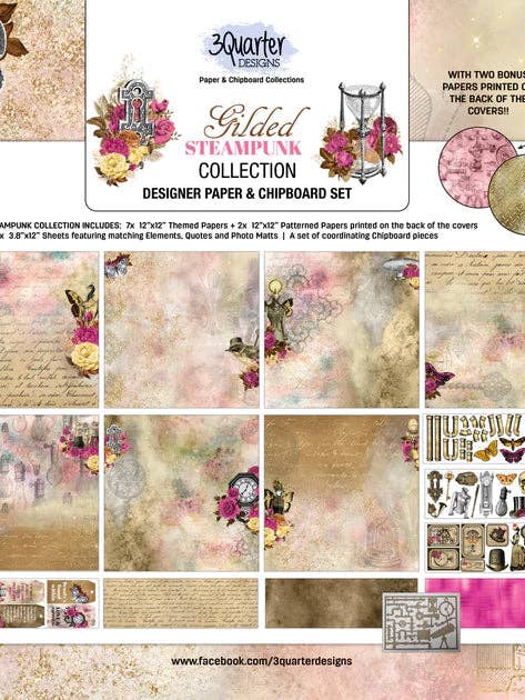 3Quarter Designs - Colección de álbumes de recortes - Steampunk dorado para venta al por mayor de Ecstasy Crafts Distributing