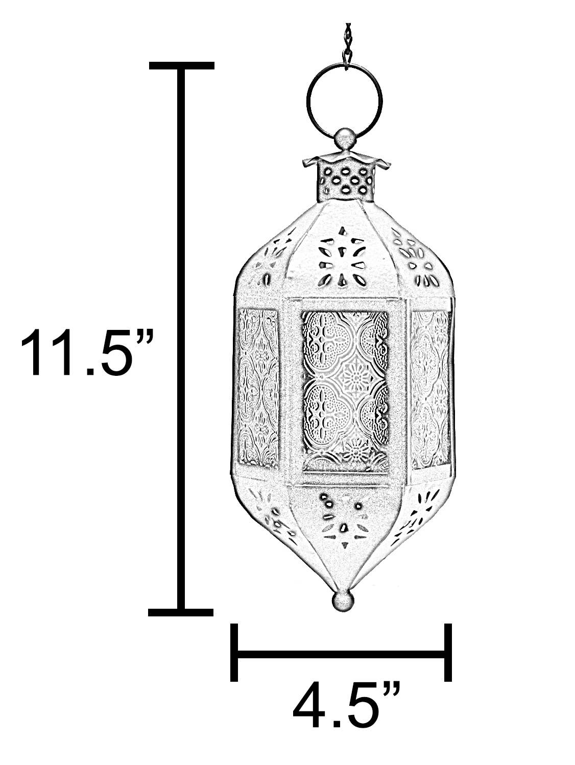 WholesaleMart - Wholesale Candle Holder - Hanging Moroccan Lamp Lantern Candle Holder, Blue3