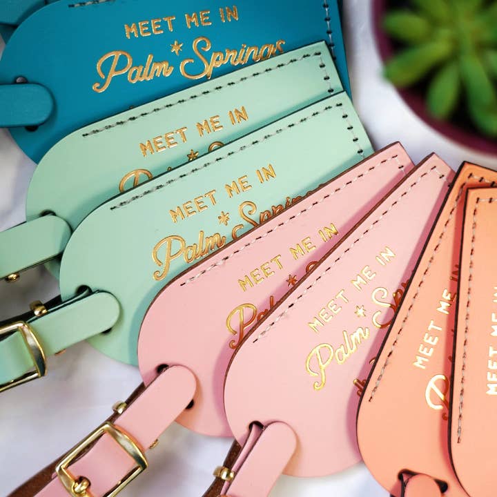 Letter + Leather – Großhandel Gepäckanhänger – Palm Springs Kofferanhänger als Hochzeitsgeschenk oder Reise-Souvenir9