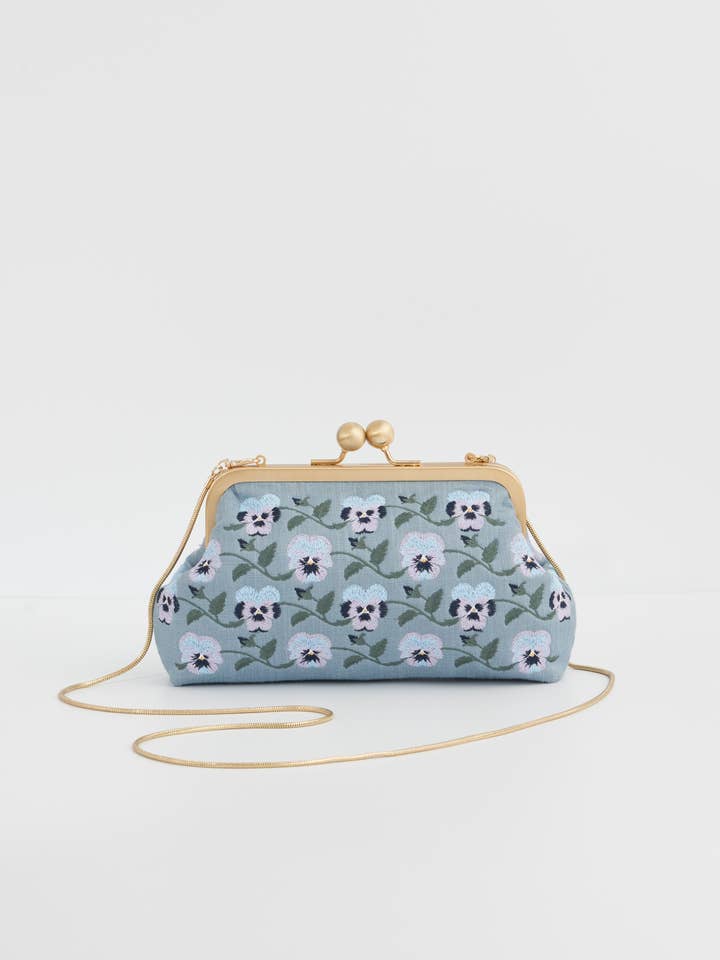Pansy Blue Victoriana Clutch - UK, US & EU for wholesale by Fable England