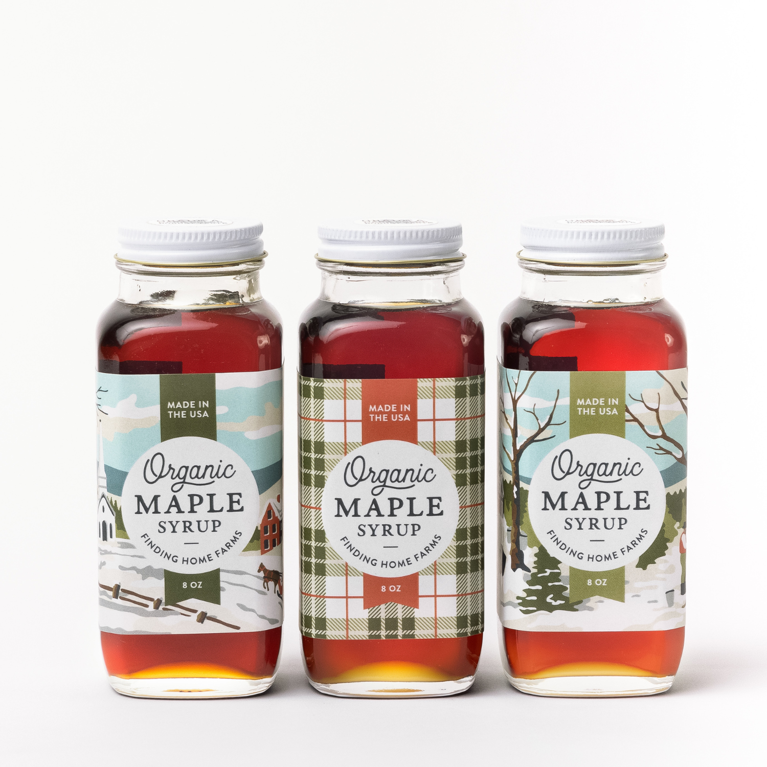 Finding Home Farms - Wholesale Maple Syrup - Limited Edition Holiday Maple 8oz Trio (Christmas)1
