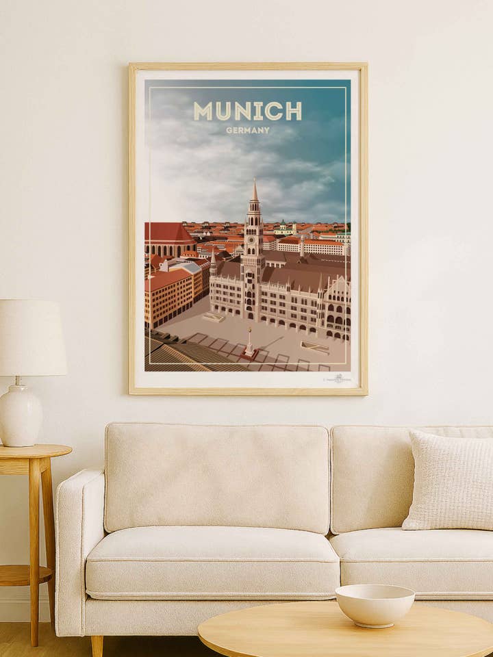 Munich Germany Travel Poster Print for wholesale by Paradise Posters