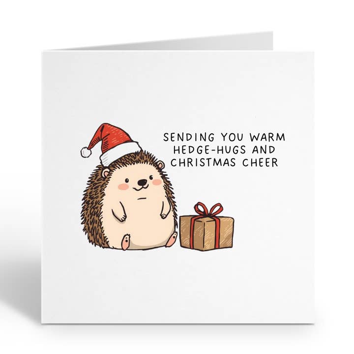 Funny Christmas Card - Cute Hedgehog Pun for wholesale by Smirk & Scribble