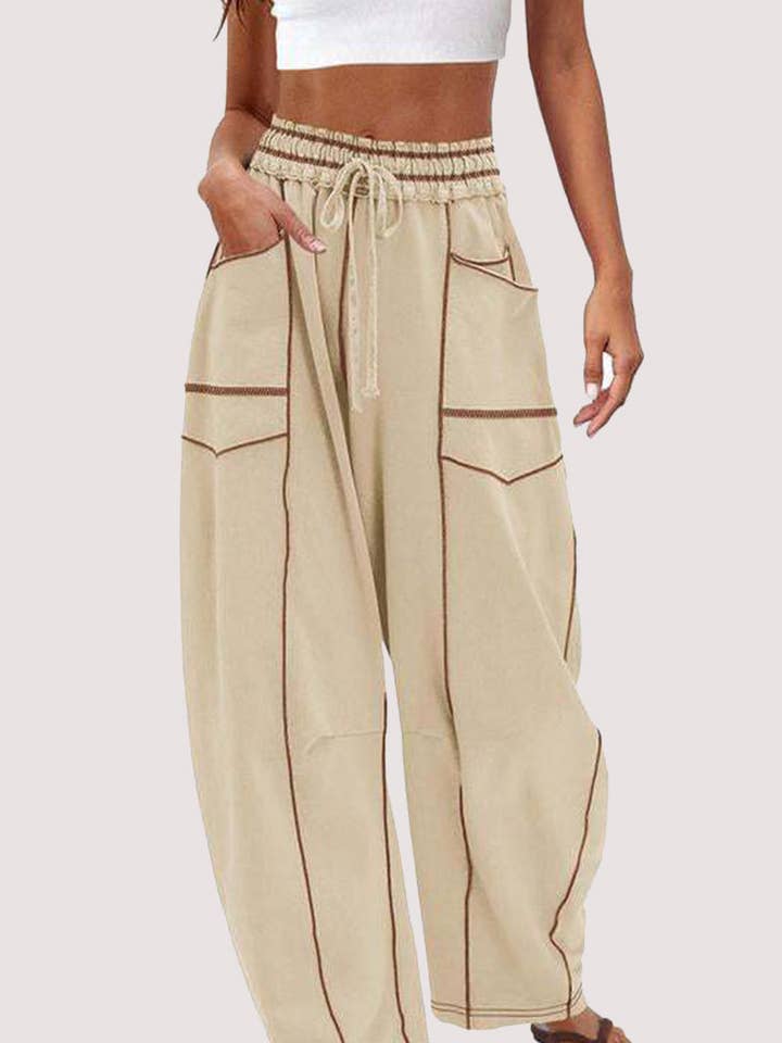 Mccolin - Wholesale Pants - Women's - Relaxed Wide-Leg Drawstring Pants1