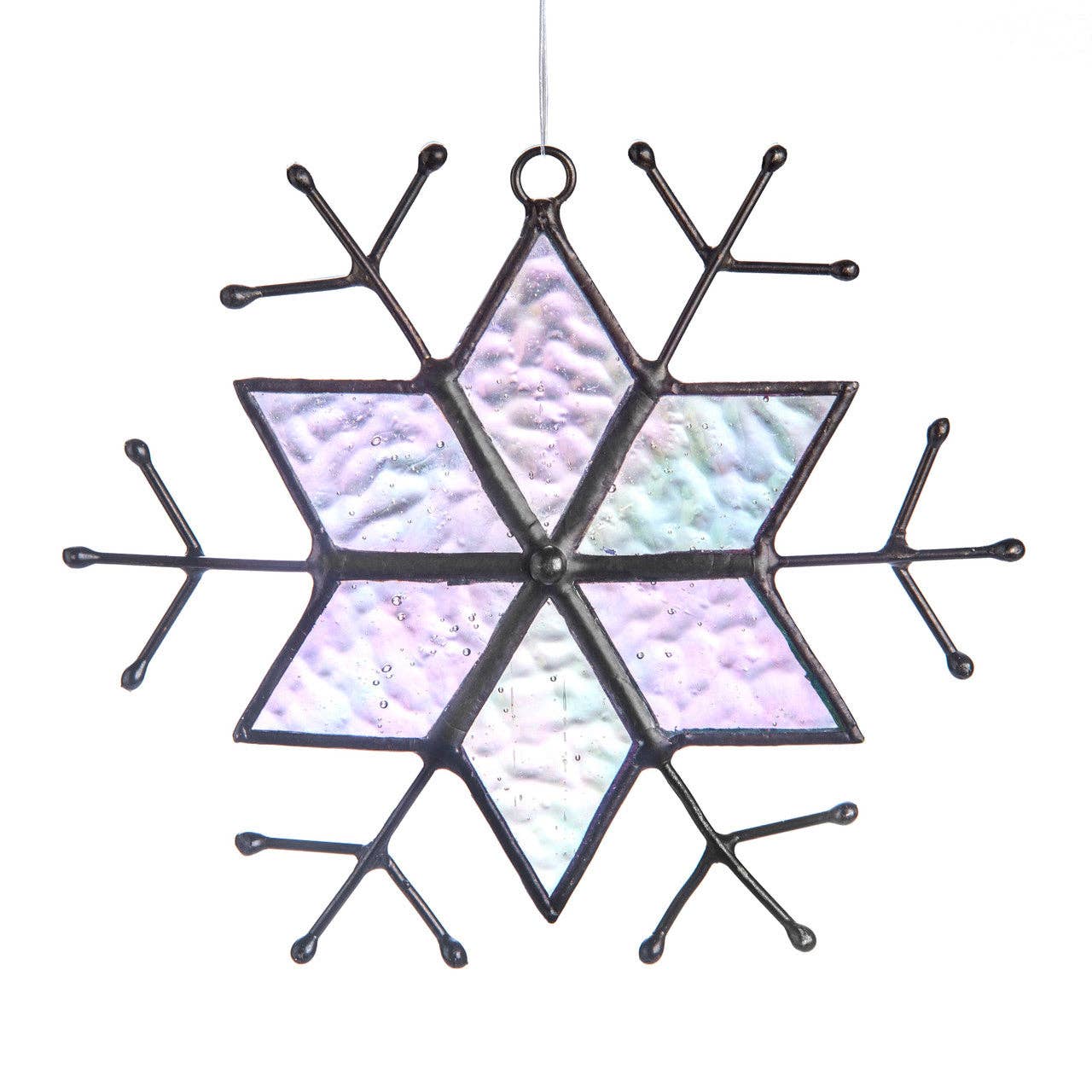 J Devlin Glass Art & Bert Anderson Collection - Wholesale Ornament - ORN 189-B Iridescent Snowflake Ornament1