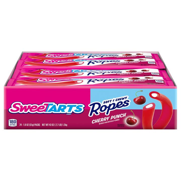 SweeTARTS Soft and Chewy Ropes Cherry Punch 1.8 oz 24 ct for wholesale by Long Island Candy Factory