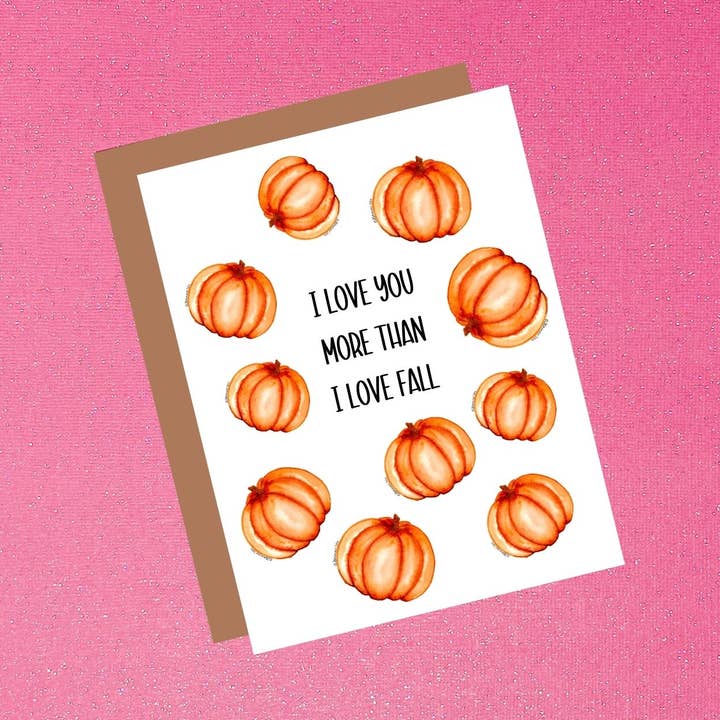 Abóboras - Eu te amo mais do que cair por atacado de Tiffany Ascensio Designs | Watercolor Greeting Cards