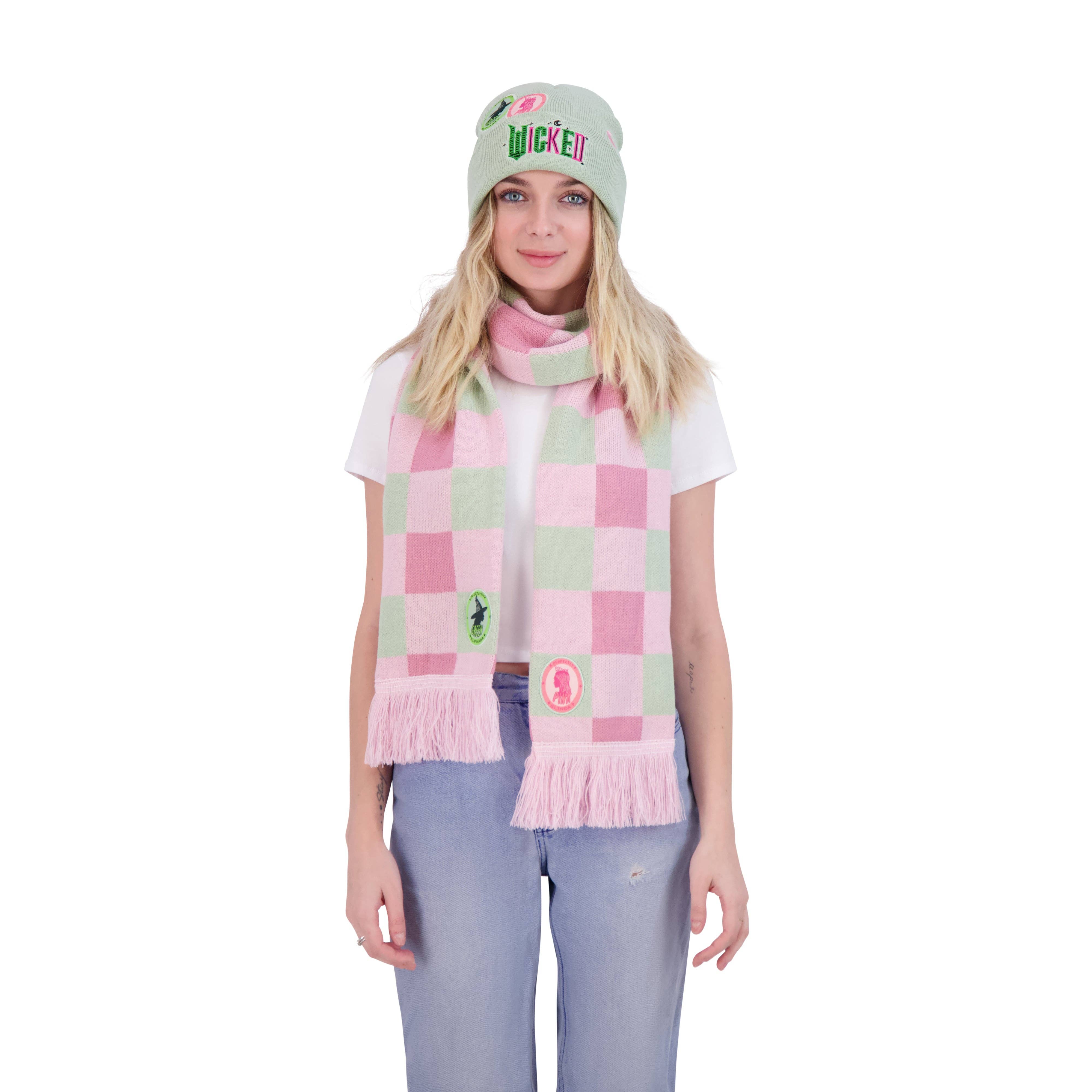 Concept One - Wholesale Winter Accessory Set - Women's - Wicked x Glinda Patches & Embroidery Beanie & Scarf Set3