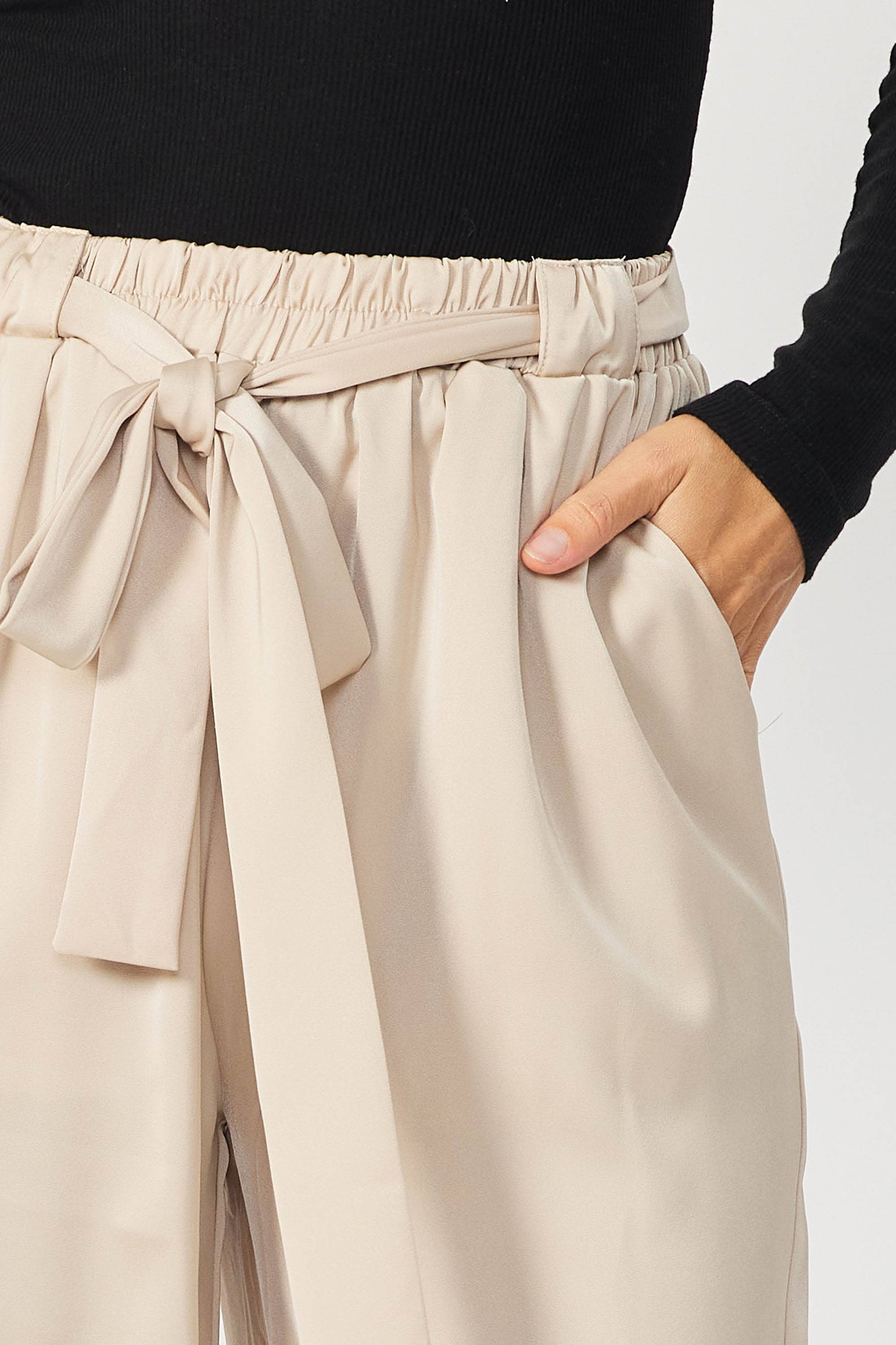 FSL Apparel - Wholesale Pants - Women's - IP7082 - SATIN TROUSER FEATURING BELT AMD ELASTIC WAIST BAND11