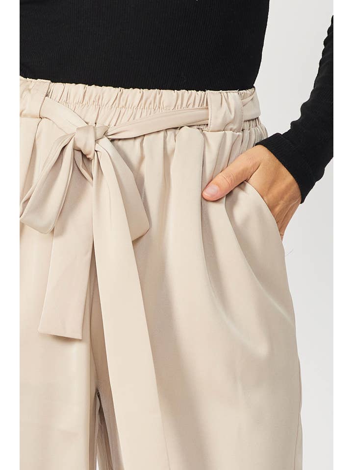 FSL Apparel - Wholesale Pants - Women's - IP7082 - SATIN TROUSER FEATURING BELT AMD ELASTIC WAIST BAND11