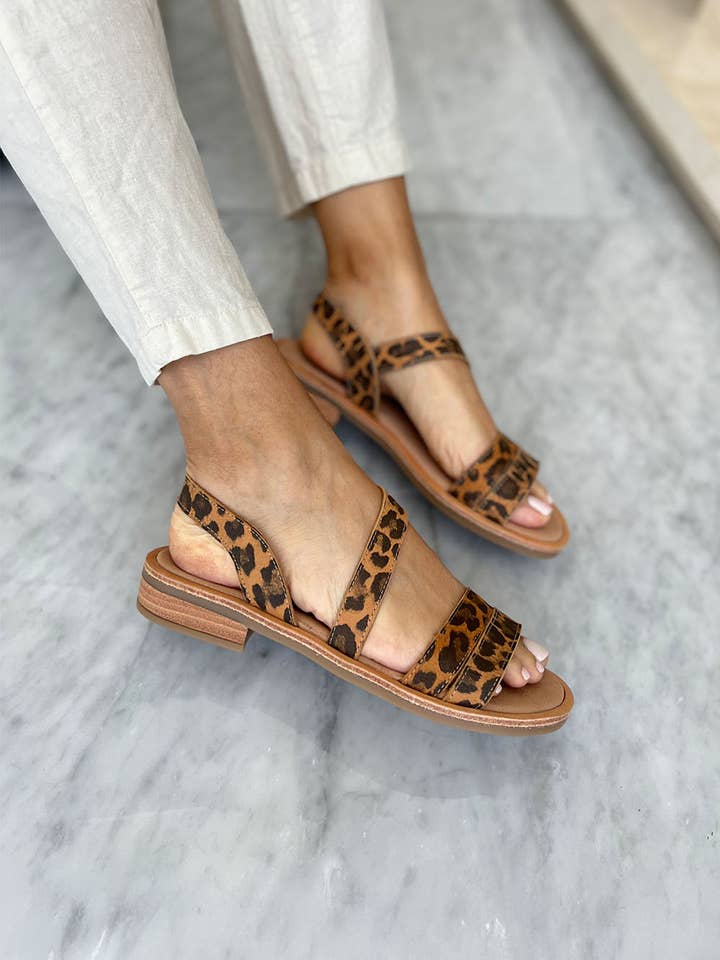 Ready to Ship- Leila Print - Handmade Cow Leather Sandals for wholesale by PMK SHOES