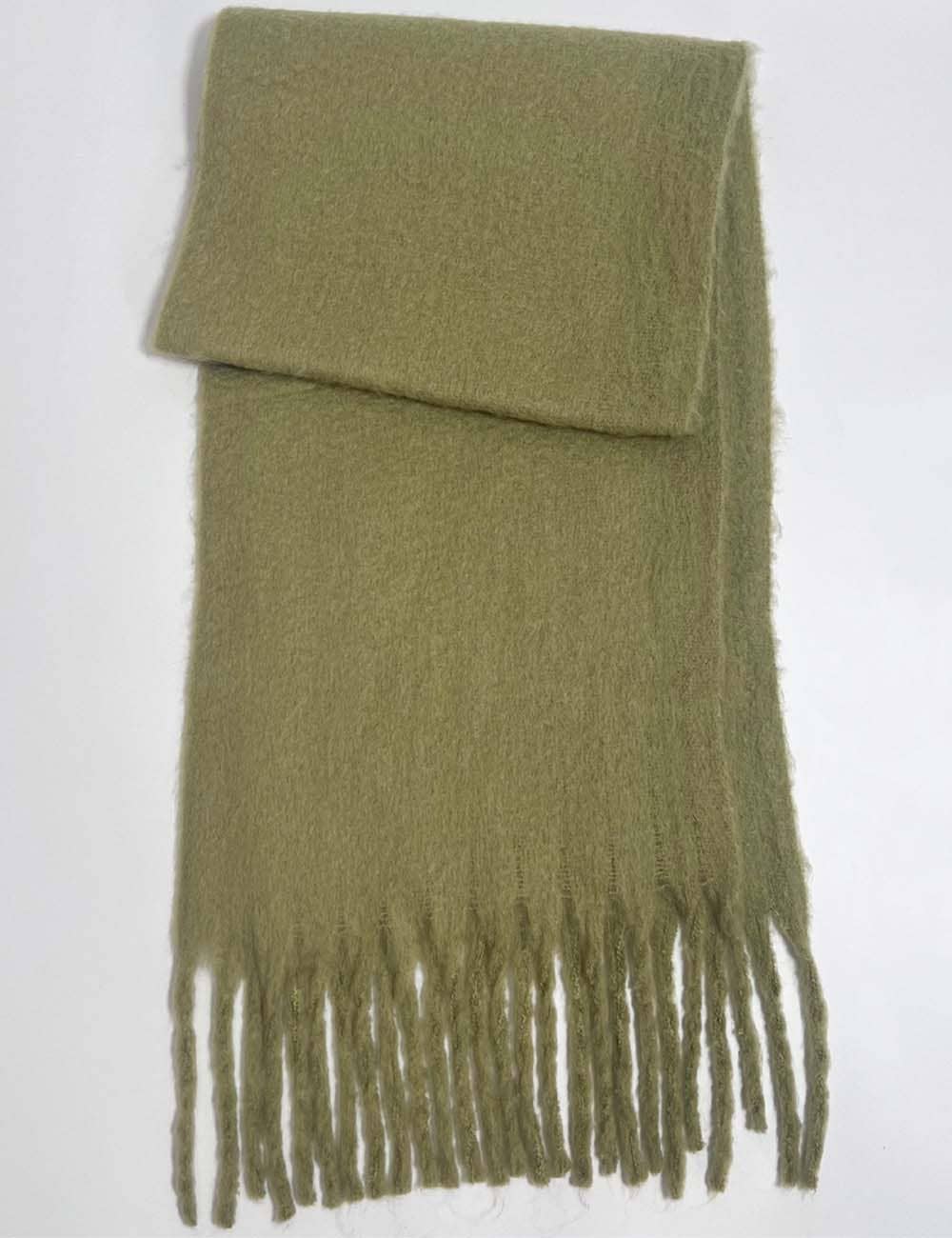 Sweetkama - Wholesale Sjaal - Dames - Dames effen kleur sjaal met franjes gebreide sjaal1