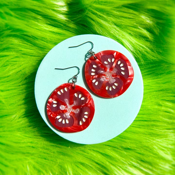 Peach Beast - Wholesale Dangle Earrings - Tomato Slice Earrings