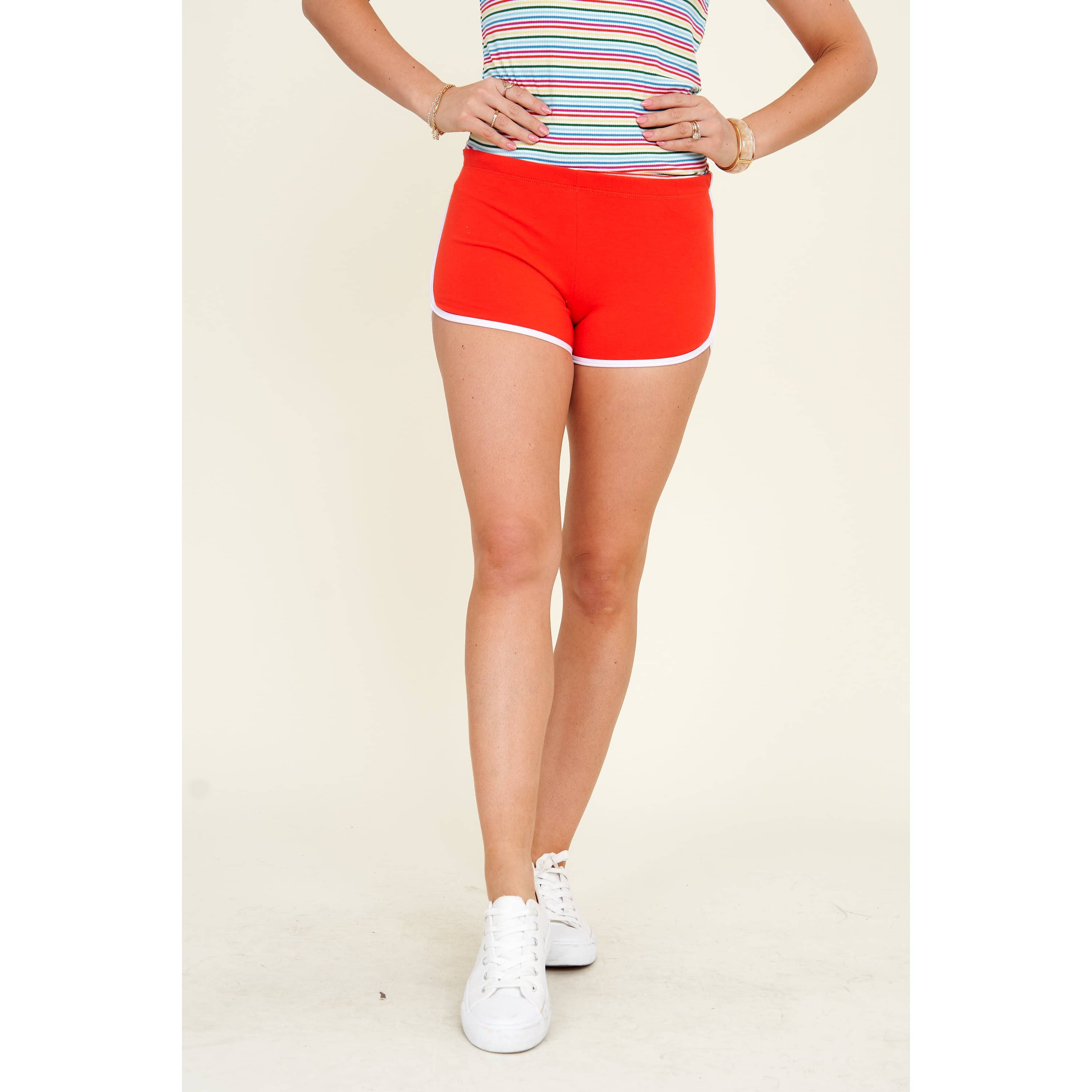 Popular 21 - Wholesale Shorts - Women's - Cotton Contrast Athletic Casual Mini Shorts 5