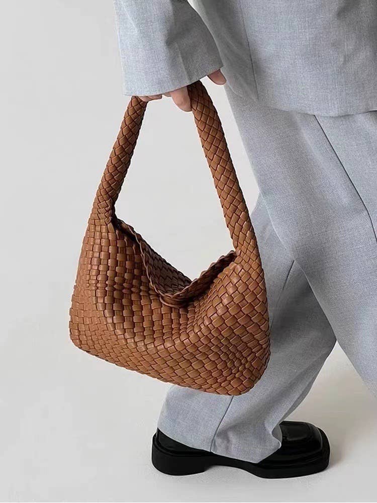 Sook Stainable - Wholesale Shoulder Bag - Women's - Vegan Leather Woven Shoulder Baguette Bag1