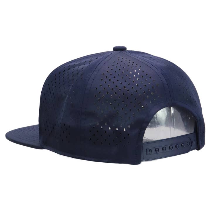 Cap Zone - Wholesale Flat Brim Cap - Unisex - Five Panel Unstructured Polyester Perforated Snapback8
