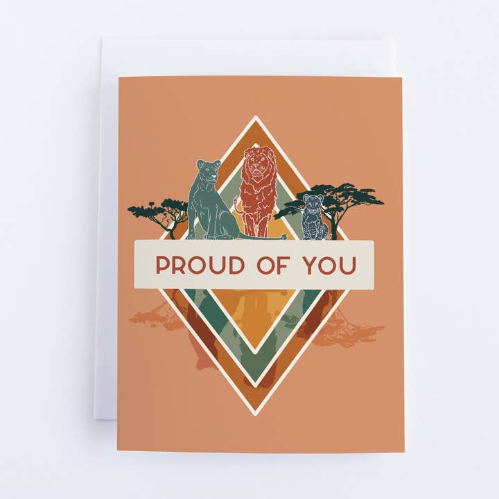 Carte de voeux Proud Lion Pride pour la vente par Bean Horse Car Designs