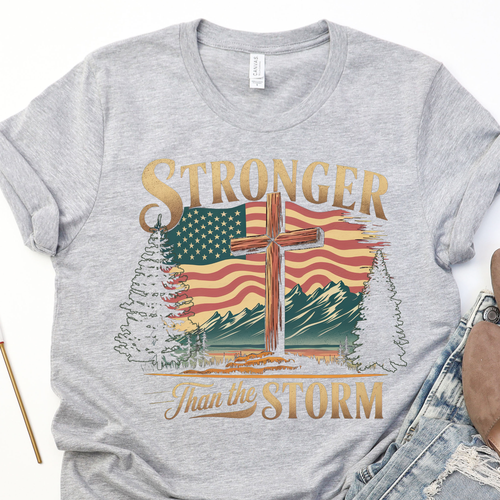 Dixie Grace Mercantile - Wholesale Shirt - Women's - Stronger Than the Storm Graphic Tee1