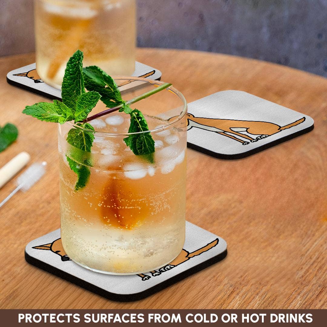 3dRose - Wholesale Coasters - 3dRose, Funny Cute Australian Dingo Wild Dog Cartoon, Coaster9