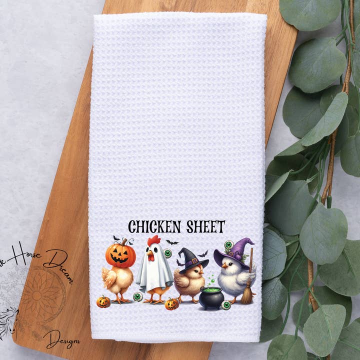Hühnerblatt - Lustiges Halloween-/Herbst-/Küchen-/Handtuch für den Großhandel von Dark Horse Dream Designs LLC