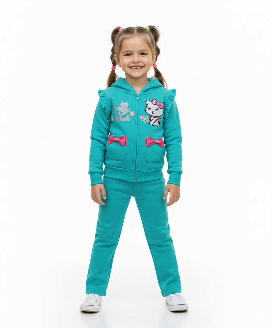 Unik - Wholesale Tracksuit - Kids - GW2319 Girl Cutie Cat Track Suit 2-40