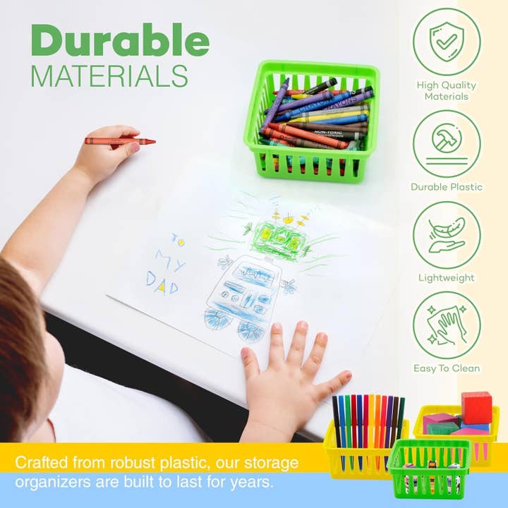 4E's Novelty - Wholesale Storage Bin - Square Classroom Baskets for Classroom Storage - 12 pcs4