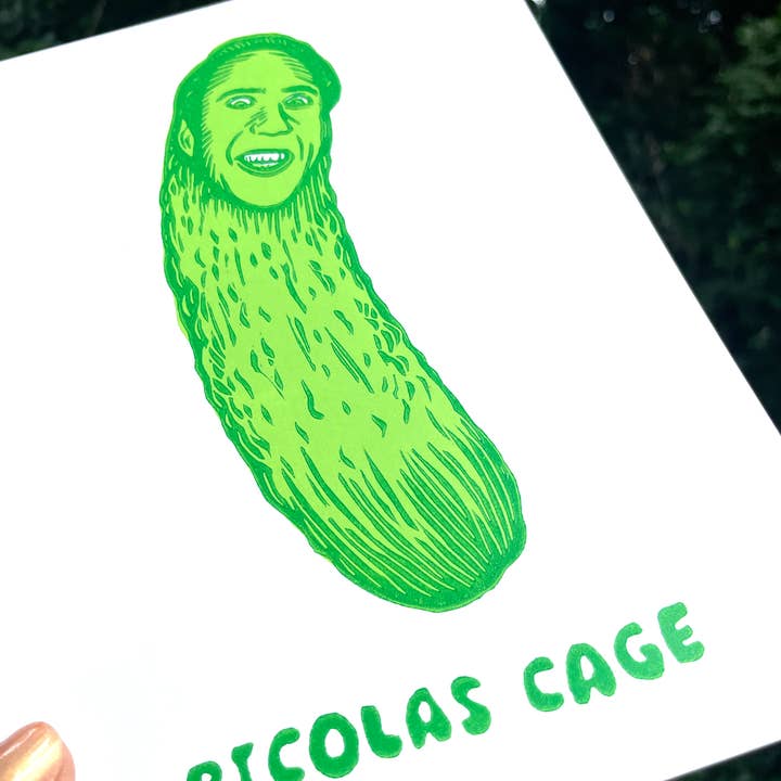 Augury Press - Vente Affiche d'art - Impression sur linogravure Picolas Cage1