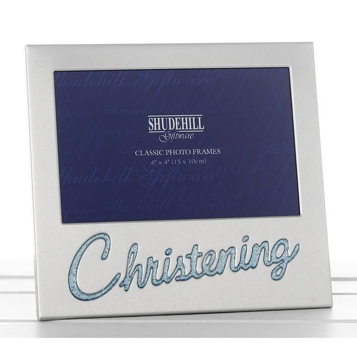 Joe Davies - Wholesale Picture Frame - Kids & Baby - Glitter Word Christening Frame 6x4 Boy