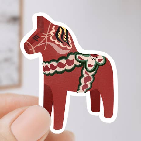 Autocollant vinyle cheval Dala - Découpe contour spéciale Suède pour la vente par Tilda&Theo