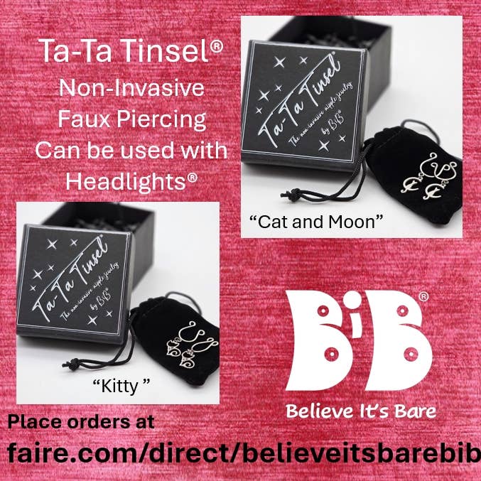 Ta-Ta Tinsel® Cat & Moon Nipple Ring Gift Set for wholesale by Believe It's Bare ® "BiB"®