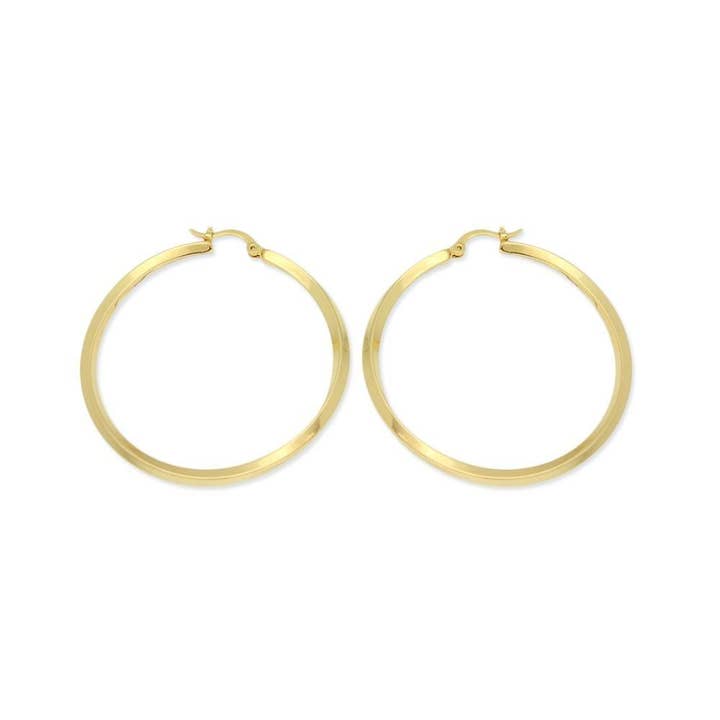 18k GL Twisted Hoop 50mm for wholesale by Donna Italiana