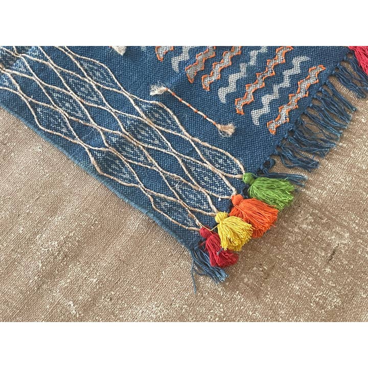 2 x 3 Ft. - Handgefertigter Blockdruck-Indigo-Baumwollteppich. (Kopie) für den Großhandel von Rugs Boutique