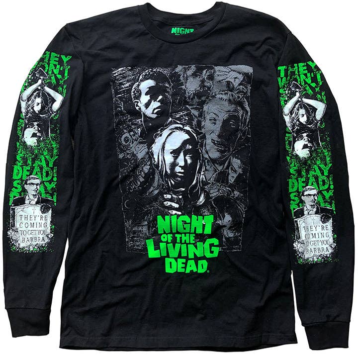 NIGHT OF THE LIVING DEAD LONG SLEEVE SHIRT for wholesale by Pallbearer Press