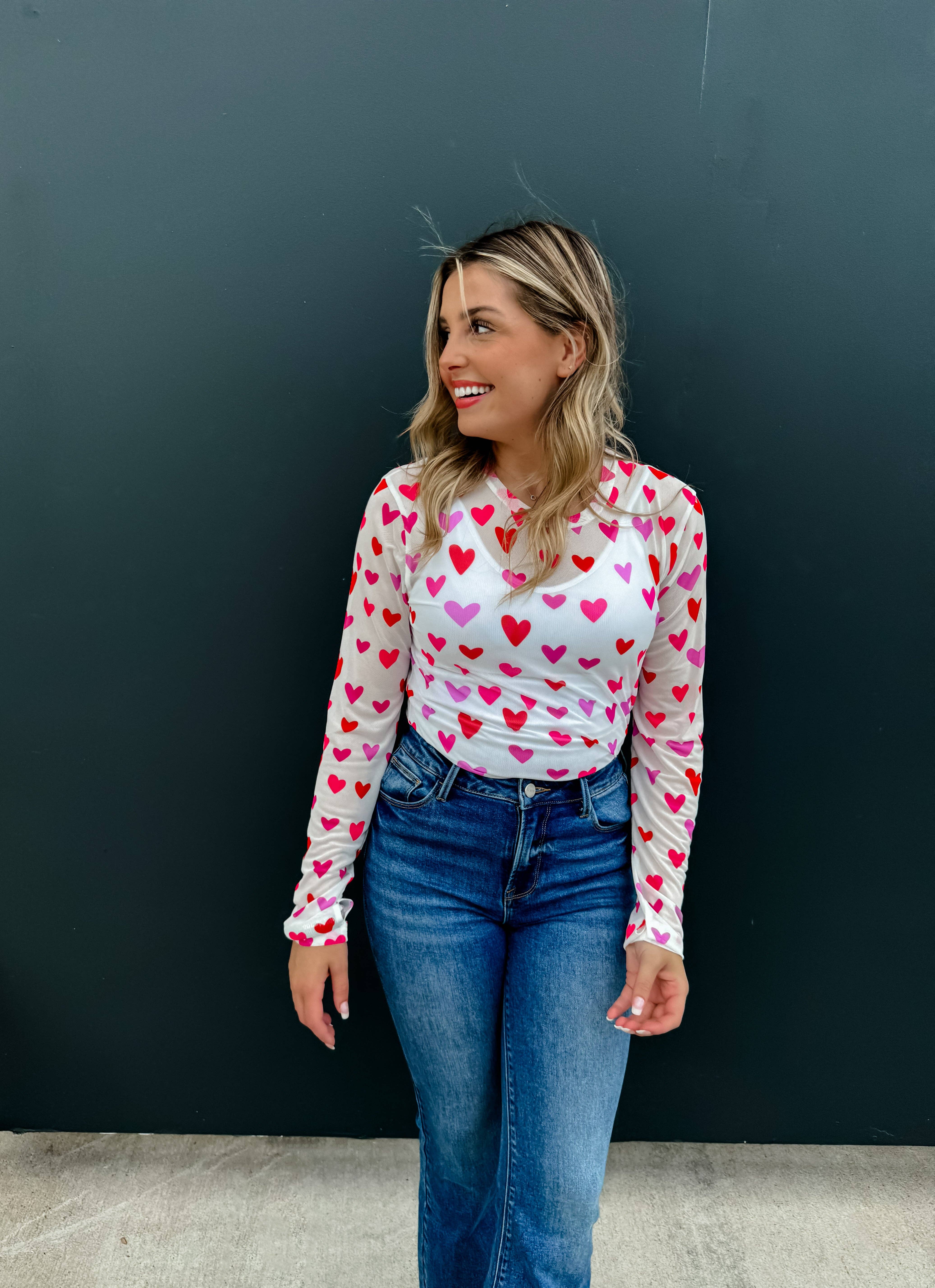 BLAKELEY - Wholesale Knit Top - Women's - VALENTINES DRESS IT UP MESH TOPS2