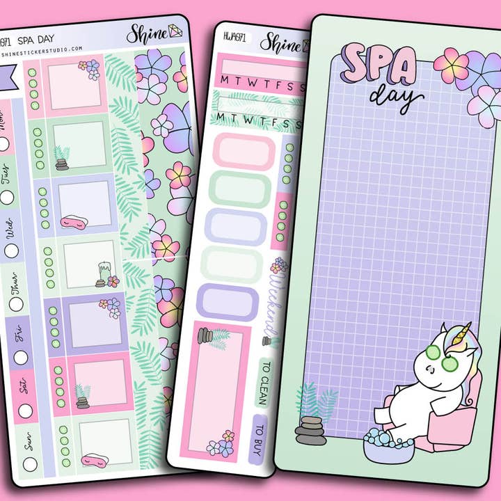 Spa Day Hobonichi Weeks Klistermärkeskit för wholesale av Shine Sticker Studio