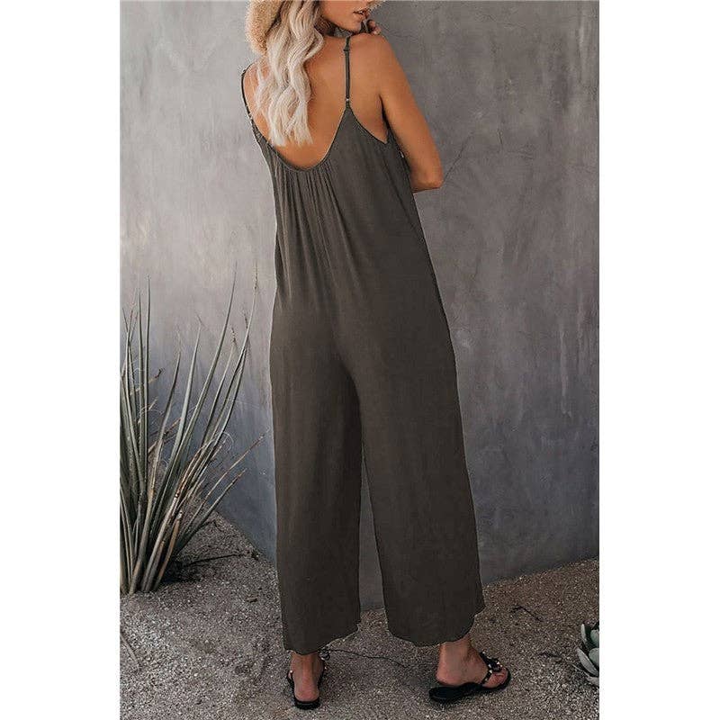 FurDecoration - Wholesale Jumpsuit - Women's - Wide-Leg Spaghetti Strap Loose-Fit Jumpsuit9