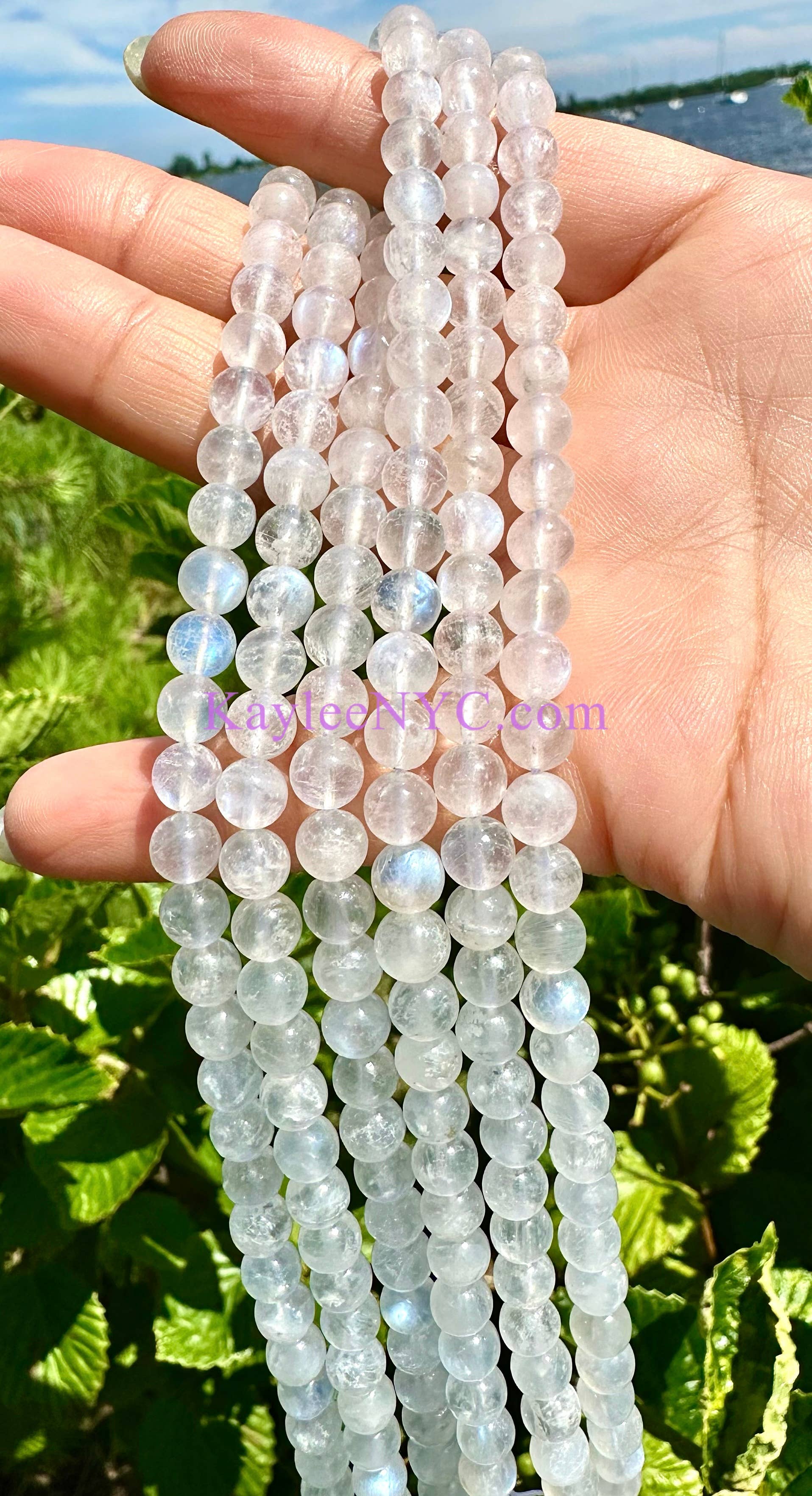KayleeNYC - Wholesale Beads - Natural Moonstone beads 15.5” 1