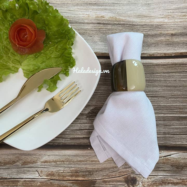 Hala Design - Wholesale Napkin Ring - Lacquered Buffalo Horn Napkin Ring9