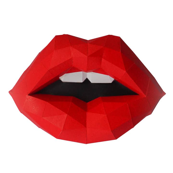 PAPERCRAFT WORLD - Wholesale Wall Accent - Red Lips PaperCraft Origami Wall Art