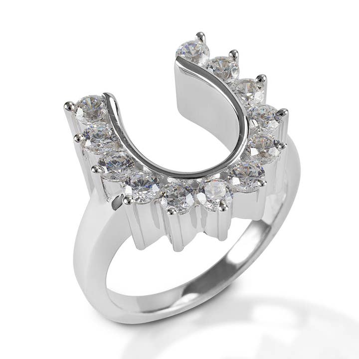 Bague en fer à cheval Kelly Herd Outside Set en argent sterling pour la vente par Kelly Herd Jewelry