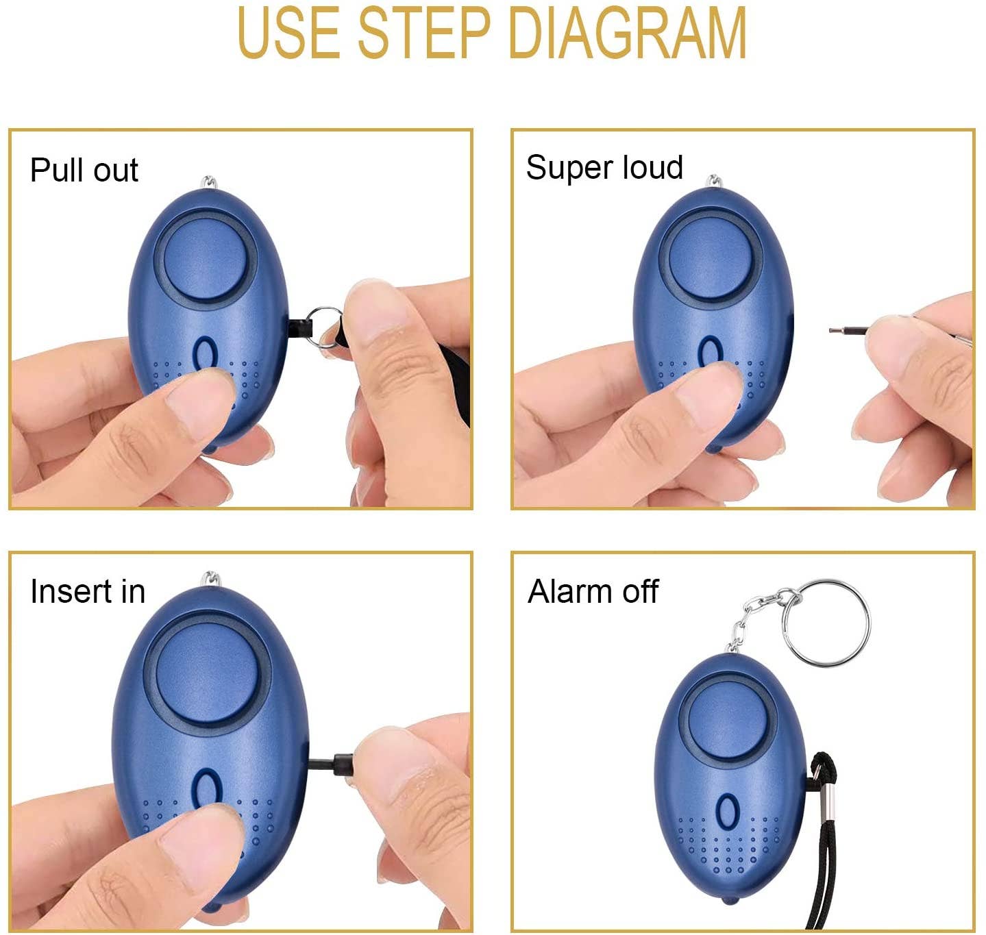 Infinite Basics - Wholesale Keychain – Unisex - Personal Security Alarm Keychain with LED Light5
